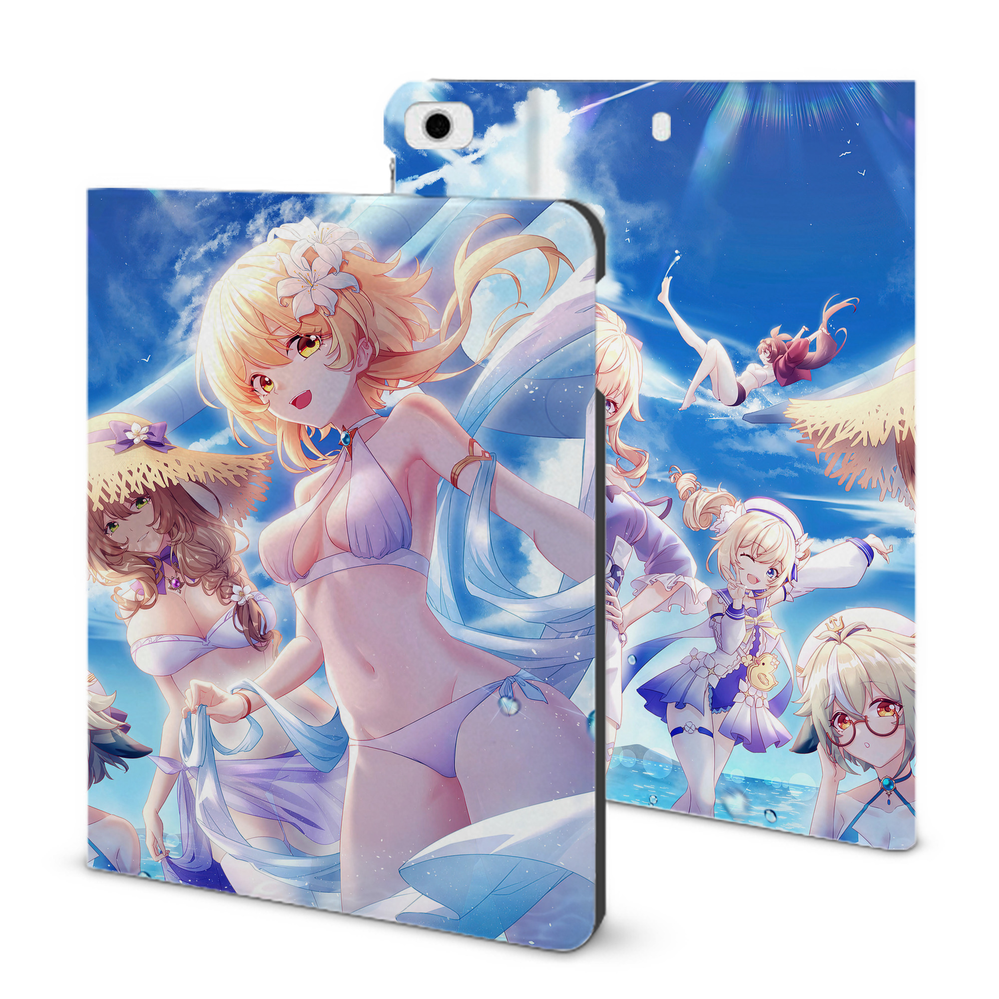 げんし神 genshin IPad ケース ブック型 PUレザー TPU 耐衝撃 軽量 薄型 ペン収納なし 全面保護 IPad 各モデル対応